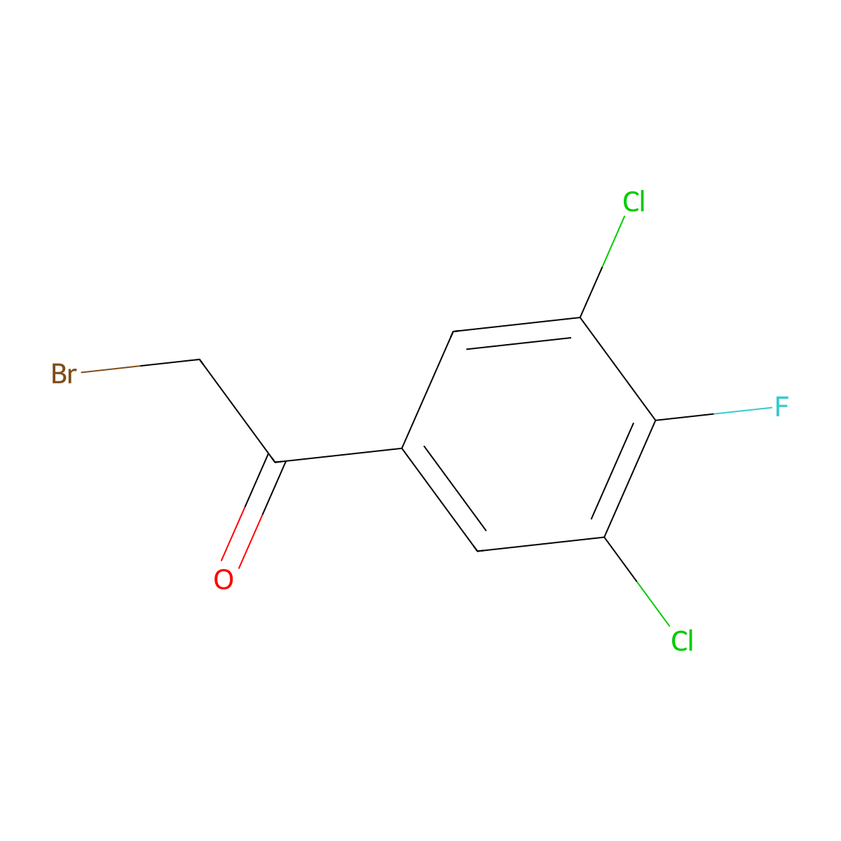 3,5-Dichloro-4-fluorophenacyl bromide molecular structure, CAS 1803819-17-1
