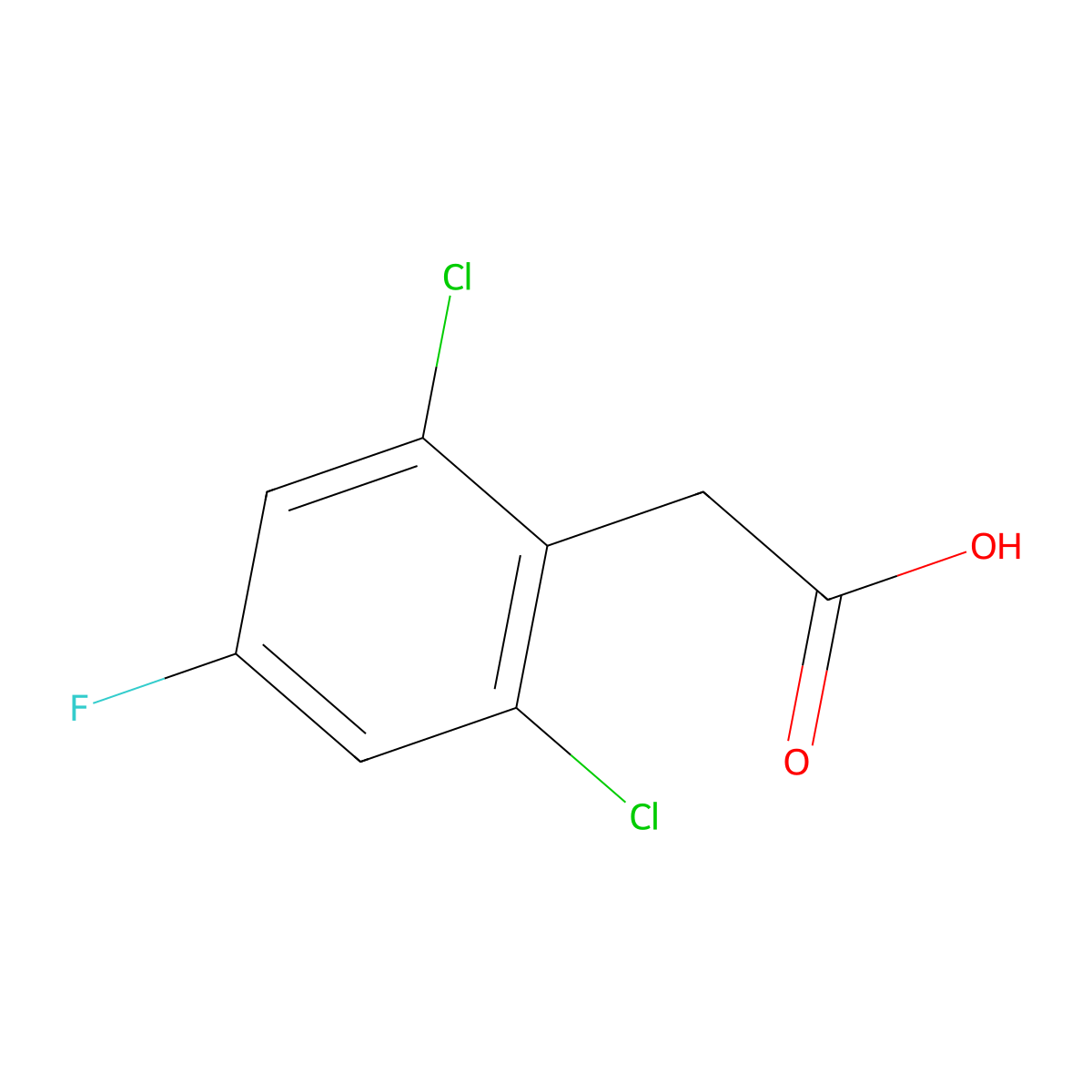 2,6-Dichloro-4-fluorophenylacetic acid molecular structure, CAS 1803819-44-4