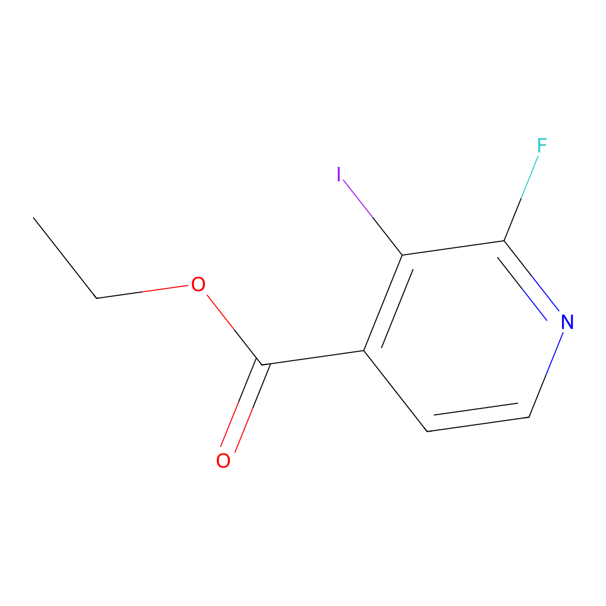 Ethyl 2-fluoro-3-iodoisonicotinate molecular structure, CAS 1803819-56-8