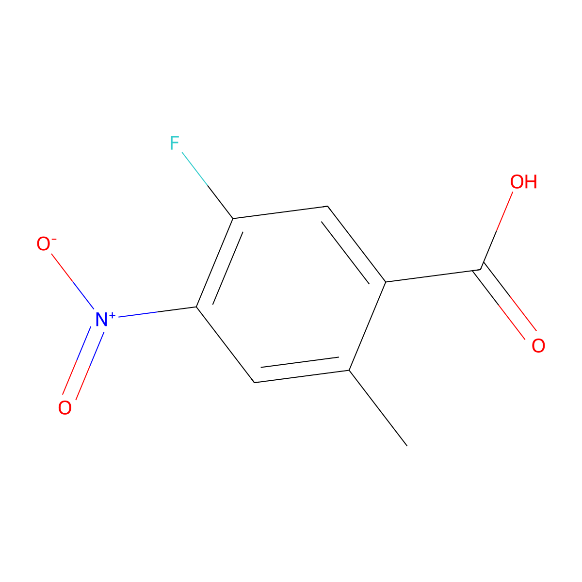 5-Fluoro-2-methyl-4-nitrobenzoic acid molecular structure, CAS 1803820-00-9