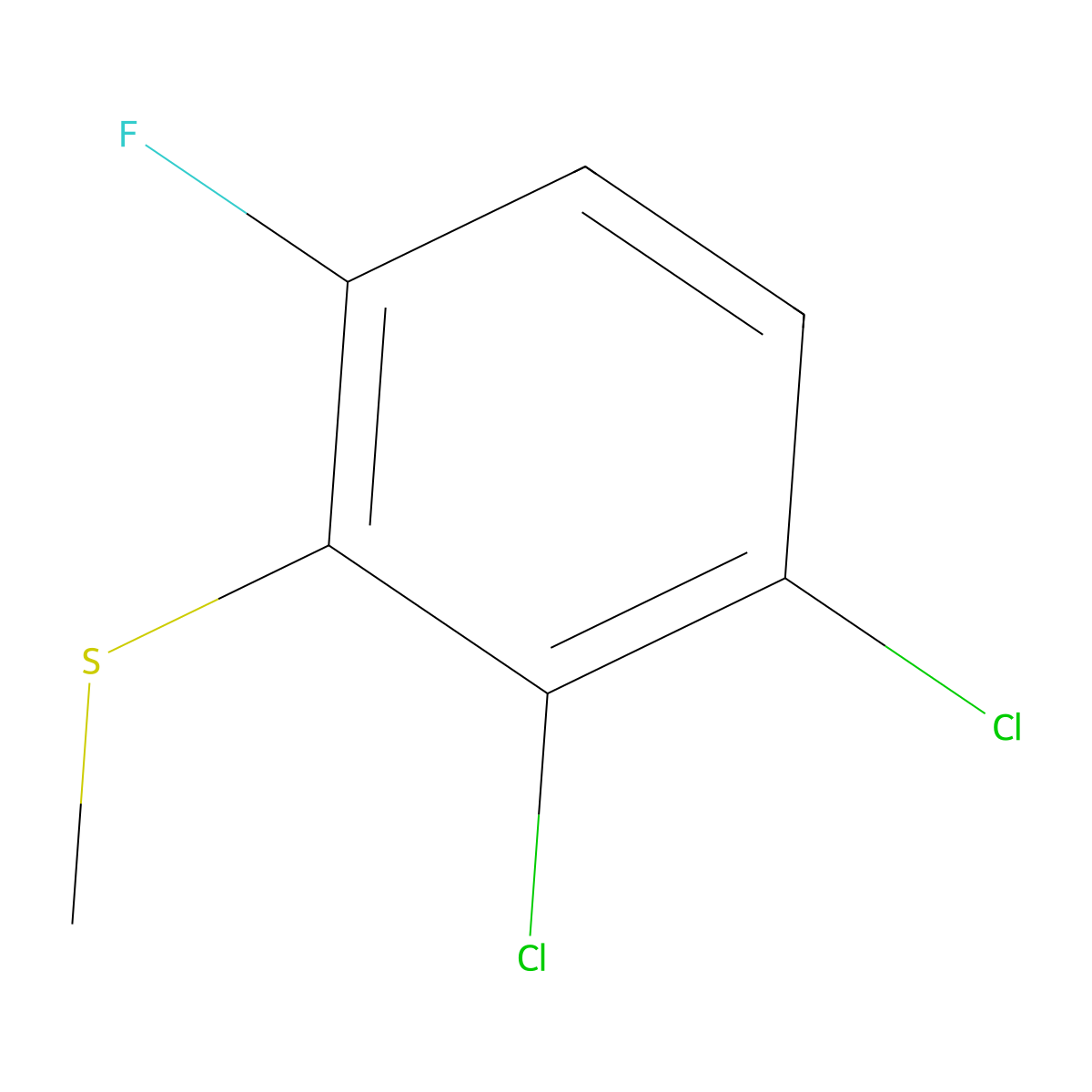 (2,3-Dichloro-6-fluorophenyl)(methyl)sulfane molecular structure, CAS 1803820-09-8