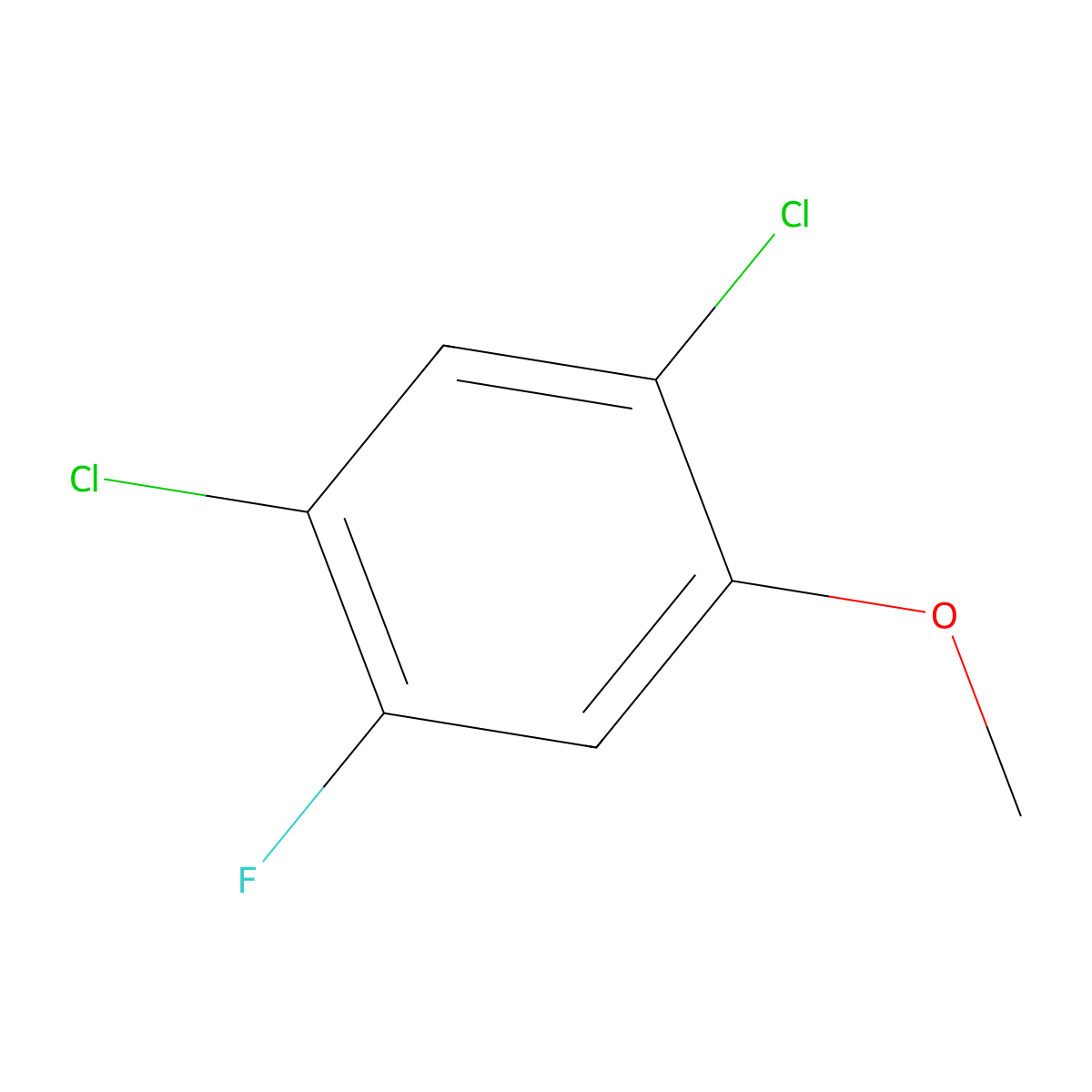 2,4-Dichloro-5-fluoroanisole molecular structure, CAS 1803820-22-5