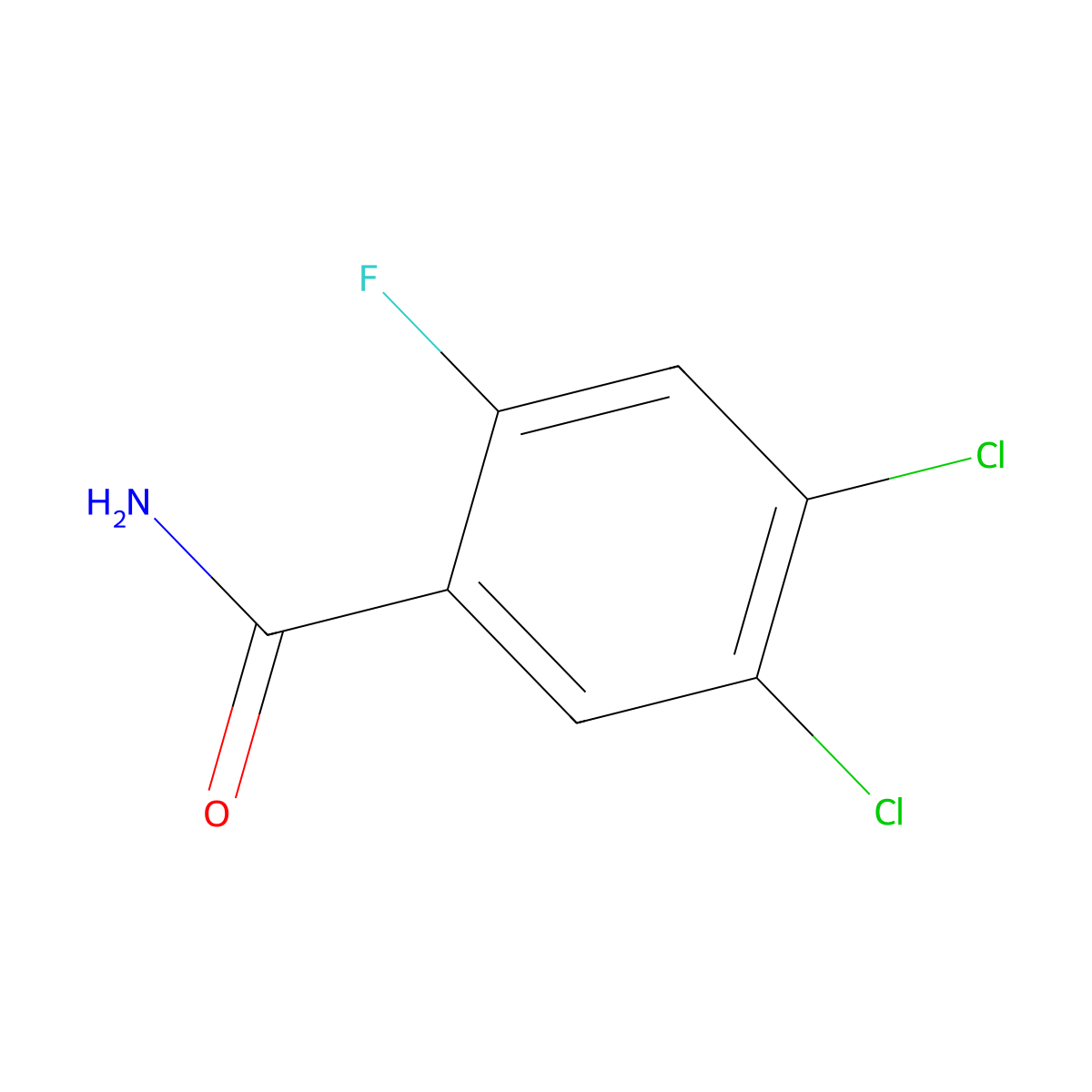 4,5-Dichloro-2-fluorobenzamide molecular structure, CAS 1803820-58-7