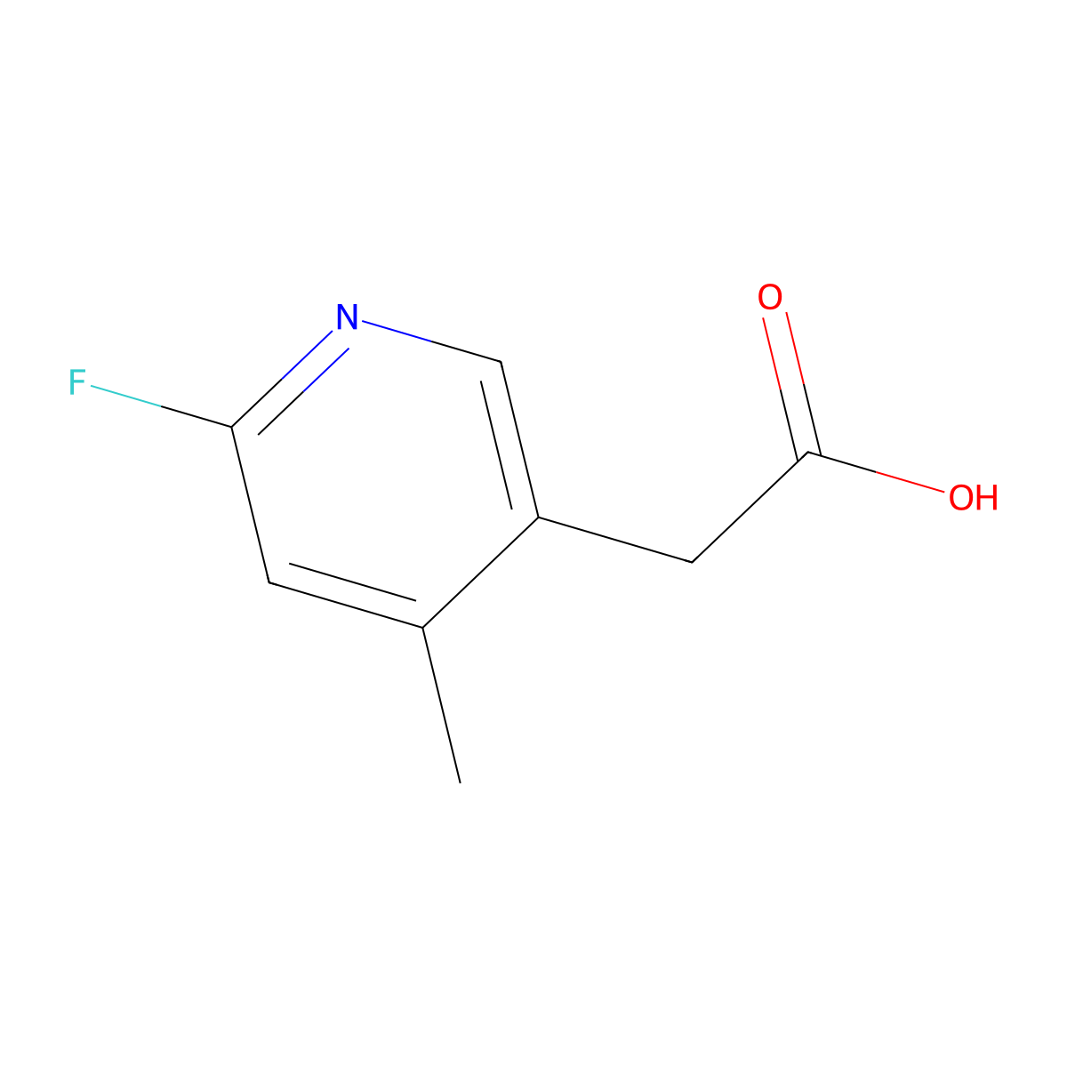 2-(6-Fluoro-4-methylpyridin-3-yl)acetic acid molecular structure, CAS 1803821-41-1