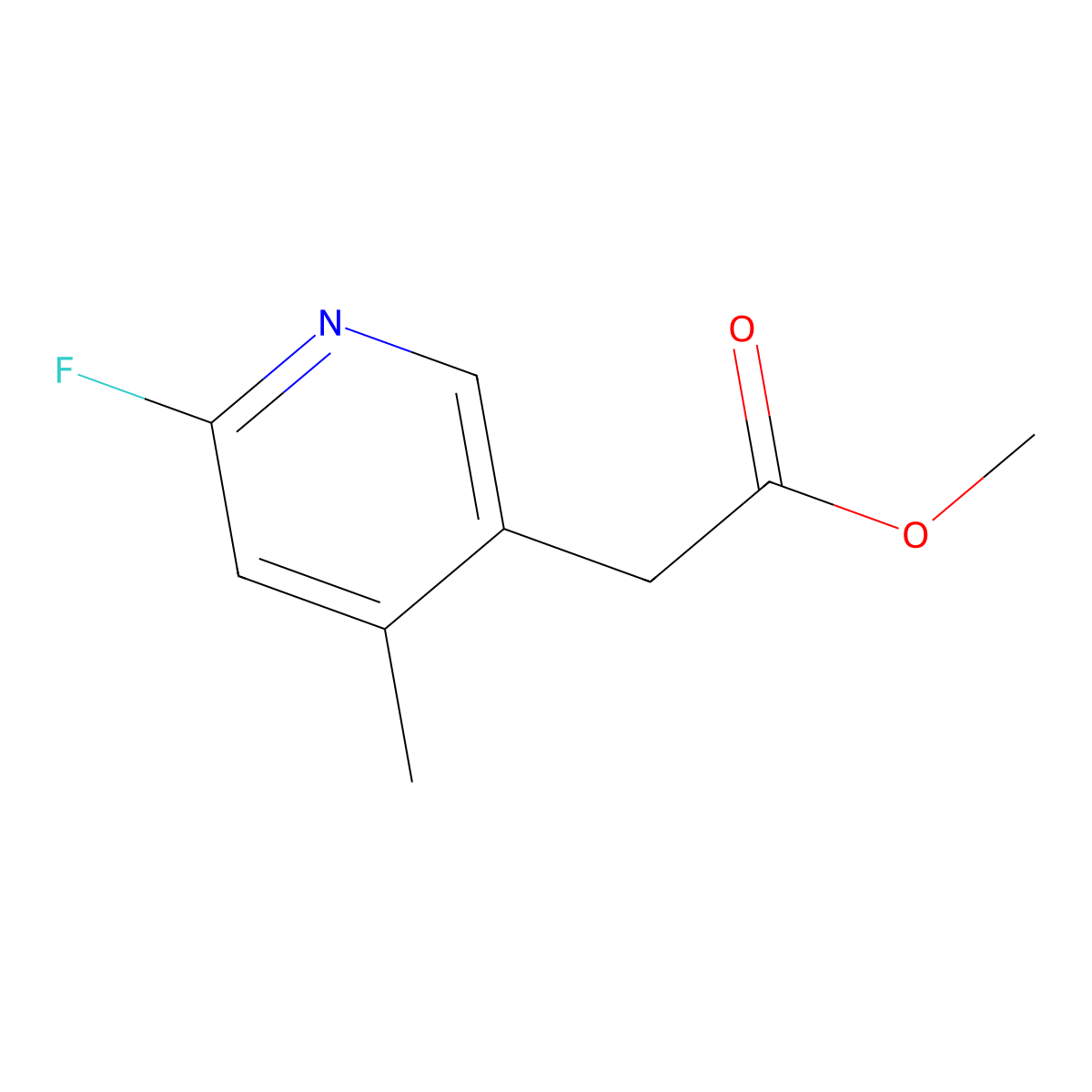 Methyl 2-(6-fluoro-4-methylpyridin-3-yl)acetate molecular structure, CAS 1803821-50-2