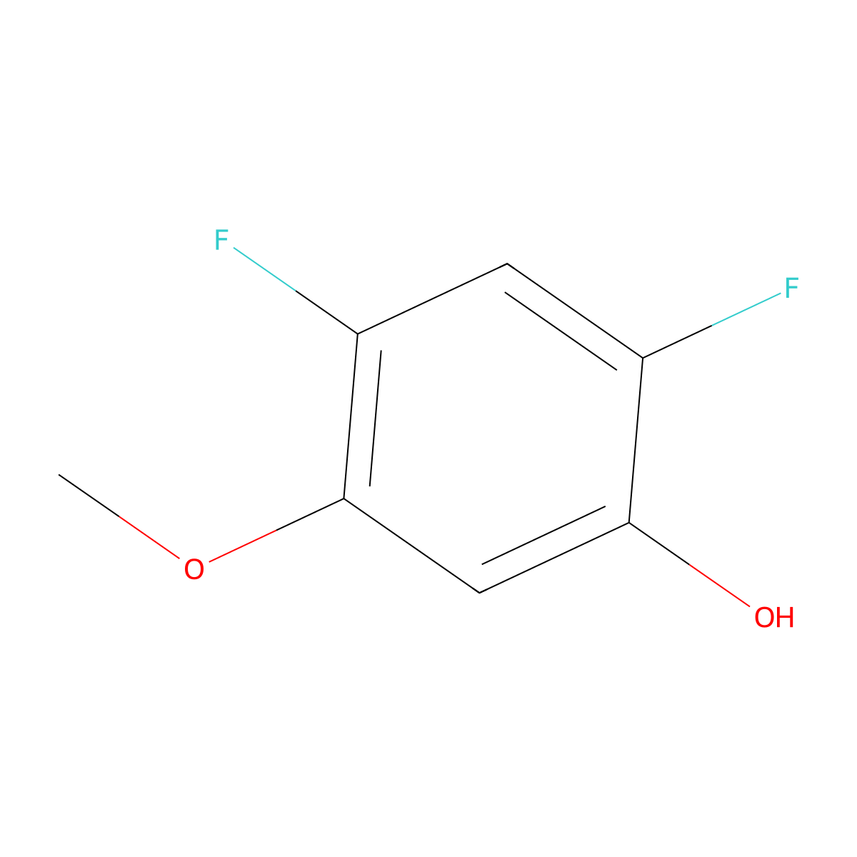2,4-Difluoro-5-hydroxyanisole molecular structure, CAS 1803822-12-9