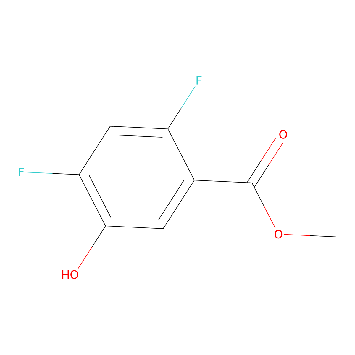 Methyl 2,4-difluoro-5-hydroxybenzoate molecular structure, CAS 1803822-41-4