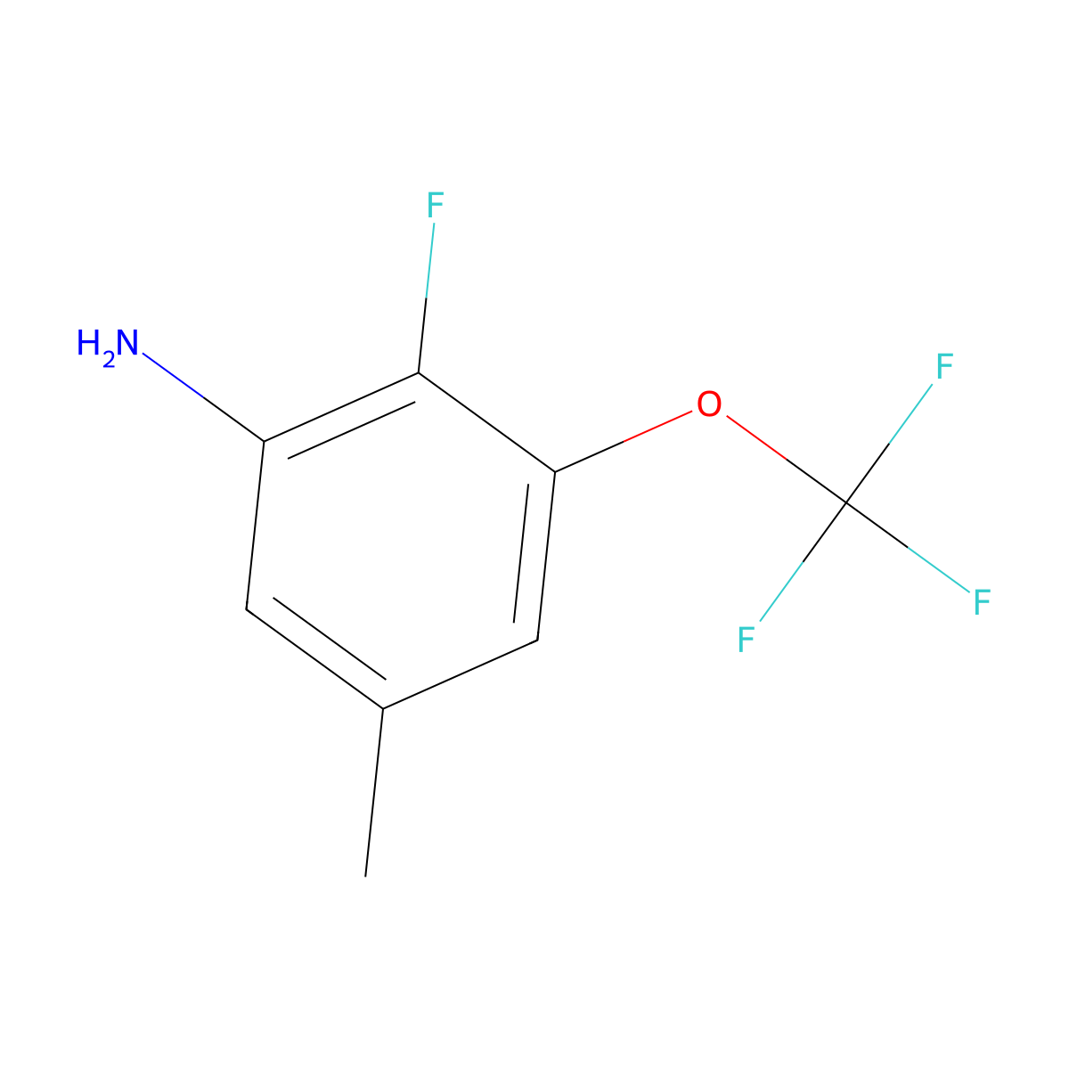 2-Fluoro-5-methyl-3-(trifluoromethoxy)aniline molecular structure, CAS 1803822-45-8