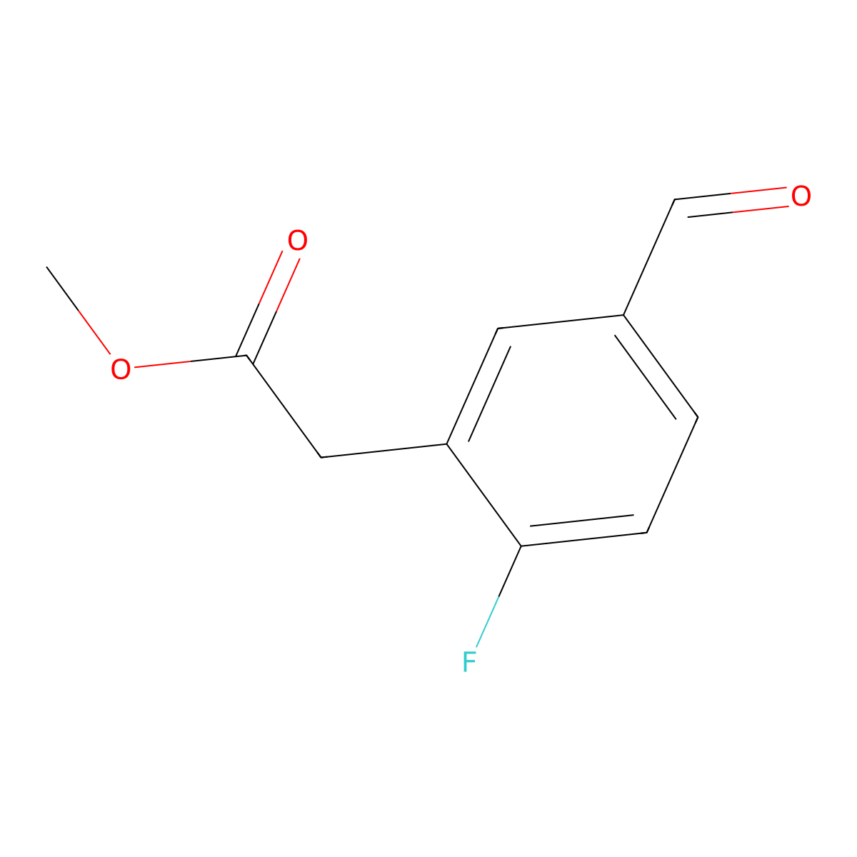 Methyl 2-(2-fluoro-5-formylphenyl)acetate molecular structure, CAS 1803822-47-0