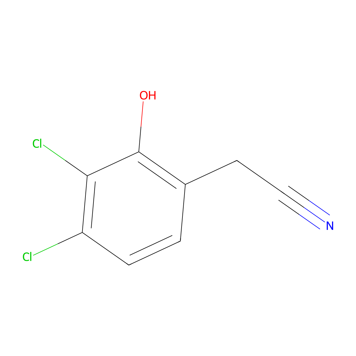 2-(3,4-Dichloro-2-hydroxyphenyl)acetonitrile molecular structure, CAS 1803822-60-7