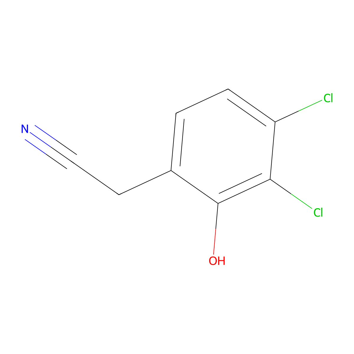 2-(3,4-Dichloro-2-hydroxyphenyl)acetonitrile molecular structure, CAS 1803822-60-7