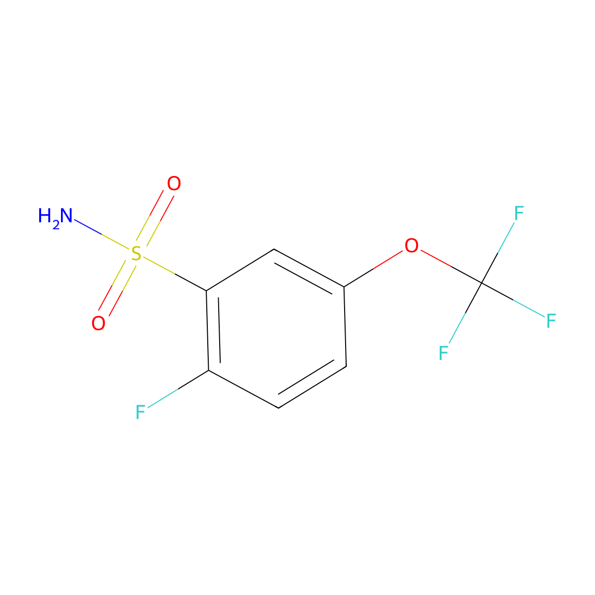 2-Fluoro-5-(trifluoromethoxy)benzene-1-sulfonamide molecular structure, CAS 1803825-46-8