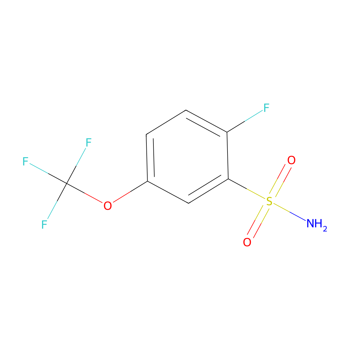 2-Fluoro-5-(trifluoromethoxy)benzene-1-sulfonamide molecular structure, CAS 1803825-46-8