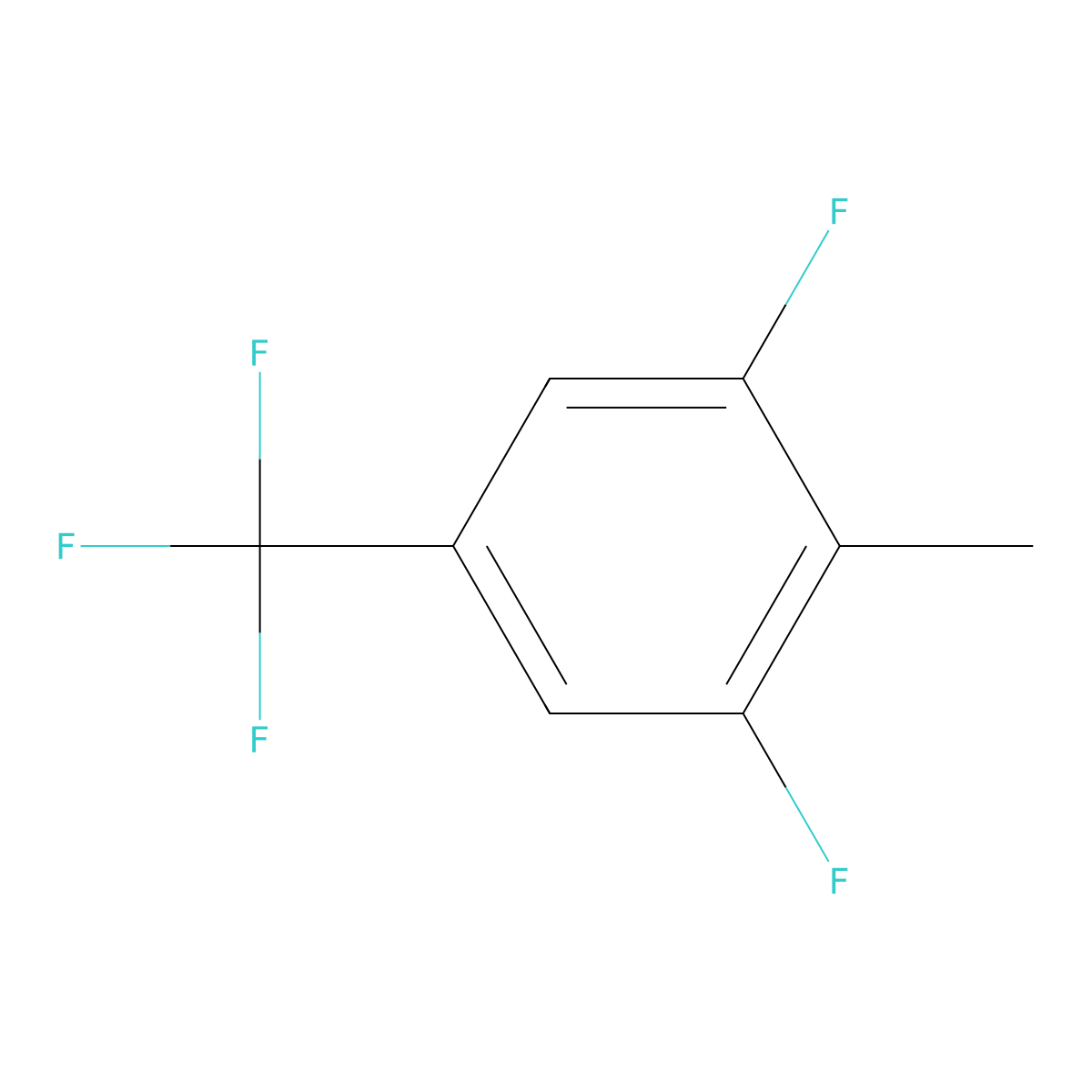 3,5-Difluoro-4-methylbenzotrifluoride molecular structure, CAS 1803825-66-2