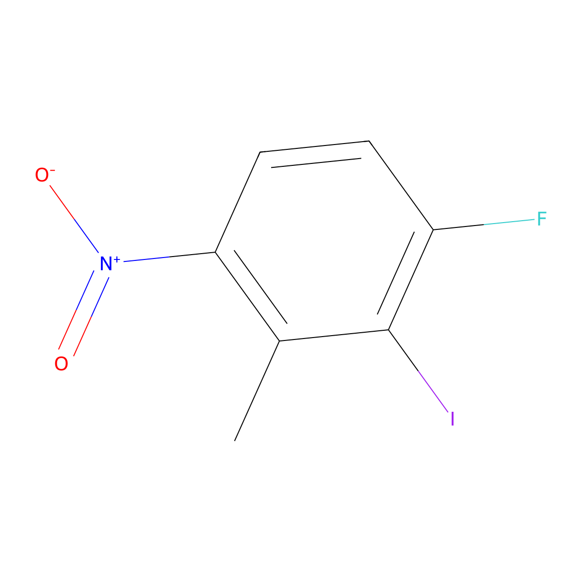 1-Fluoro-2-iodo-3-methyl-4-nitrobenzene molecular structure, CAS 1803825-99-1