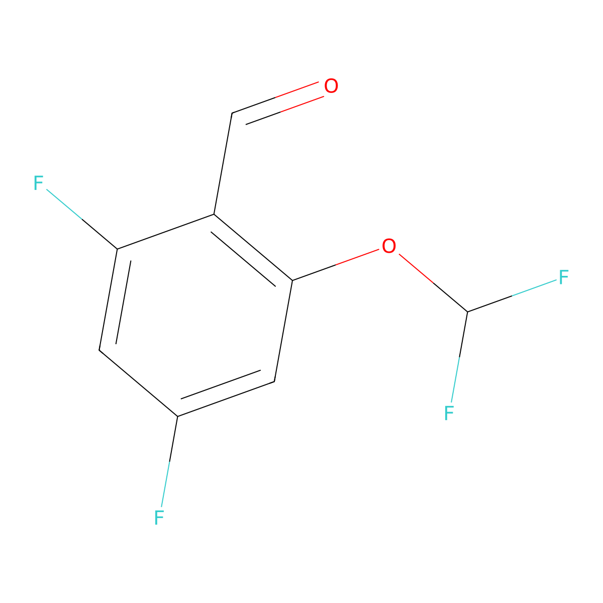 2-(Difluoromethoxy)-4,6-difluorobenzaldehyde molecular structure, CAS 1803826-26-7