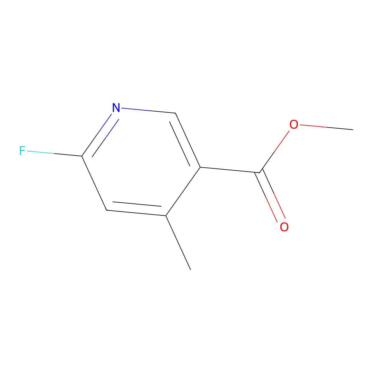 Methyl 6-fluoro-4-methylnicotinate molecular structure, CAS 1803826-73-4