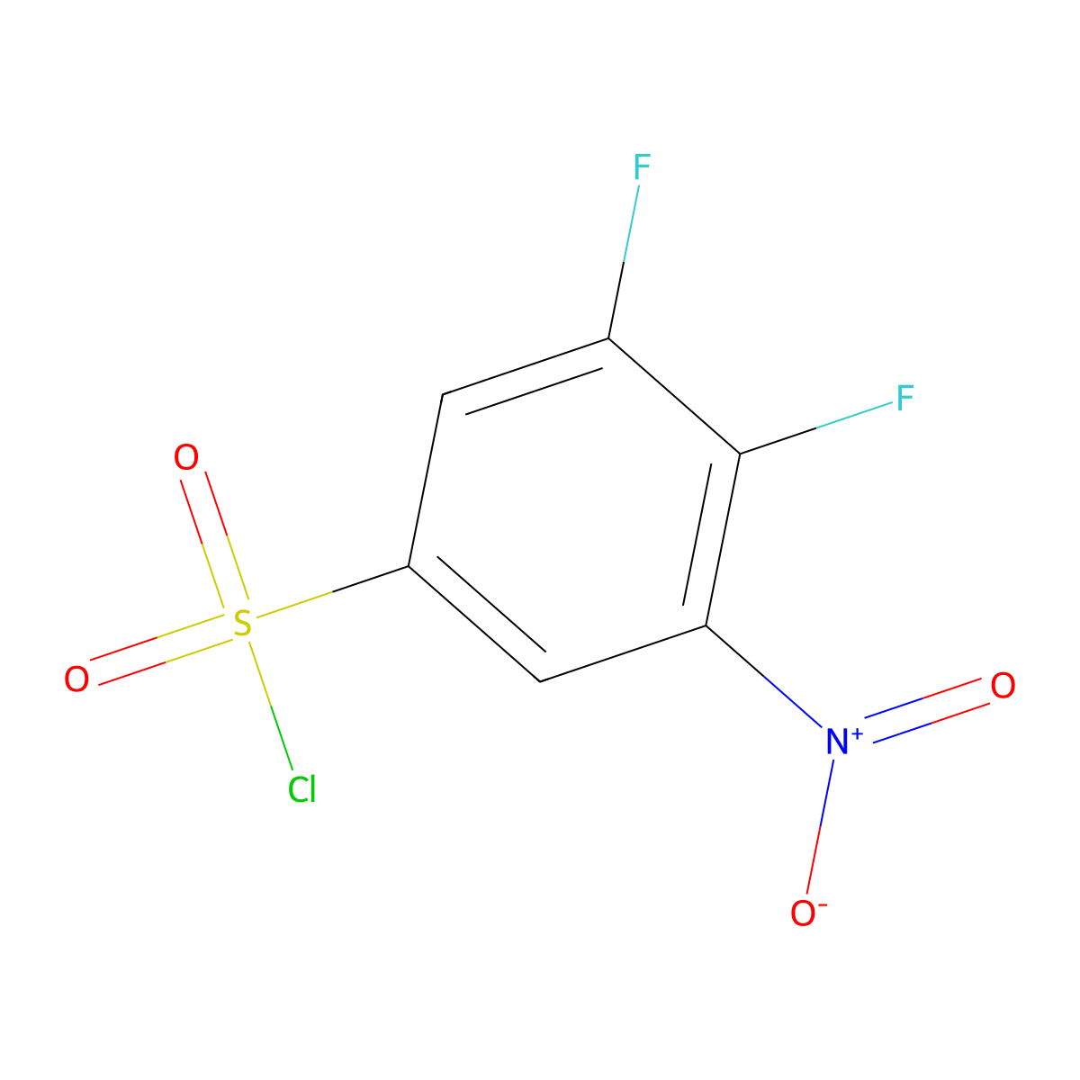 3,4-Difluoro-5-nitrobenzene-1-sulfonyl chloride molecular structure, CAS 1803826-81-4