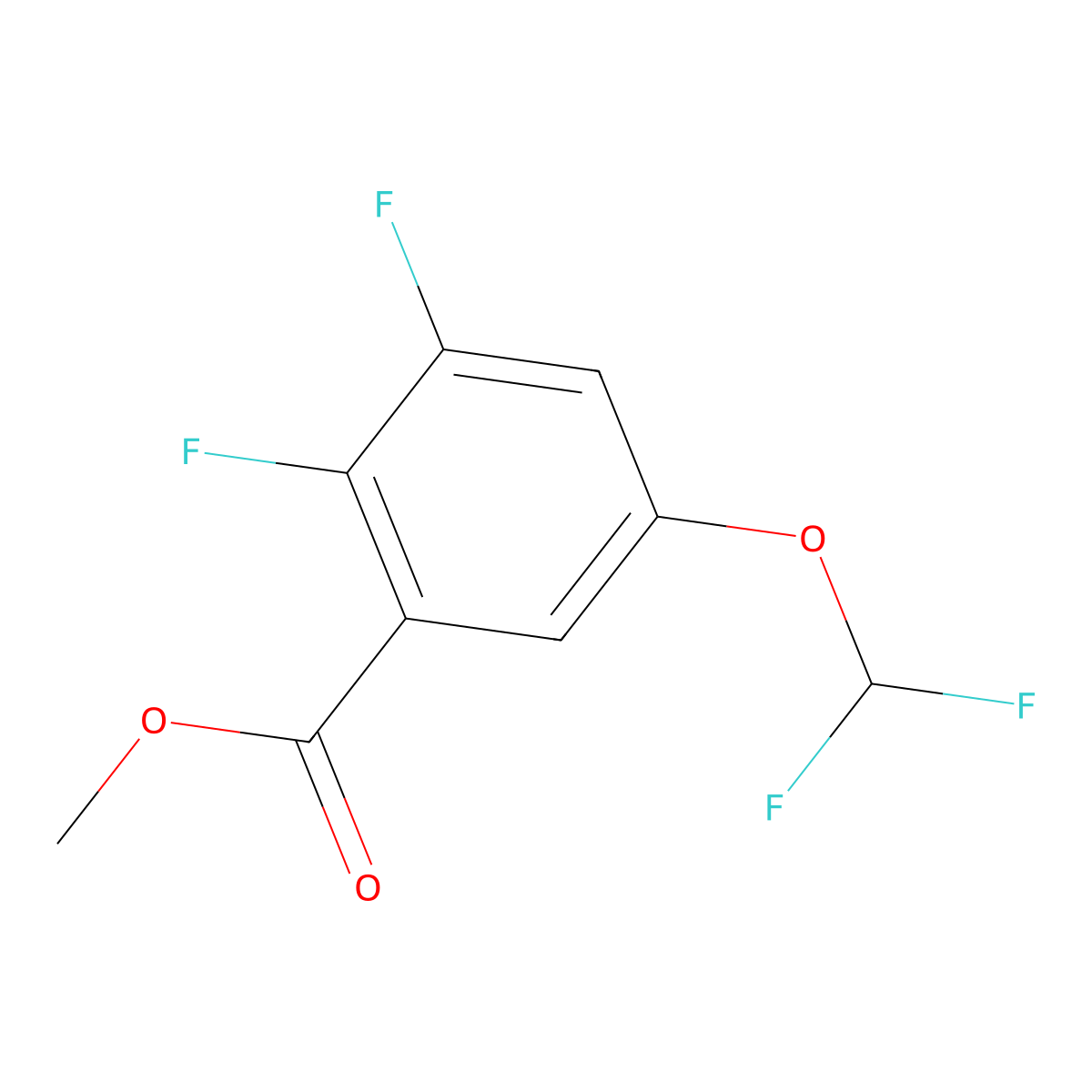Benzoic acid, 5-(difluoromethoxy)-2,3-difluoro-, methyl ester molecular structure, CAS 1803826-86-9