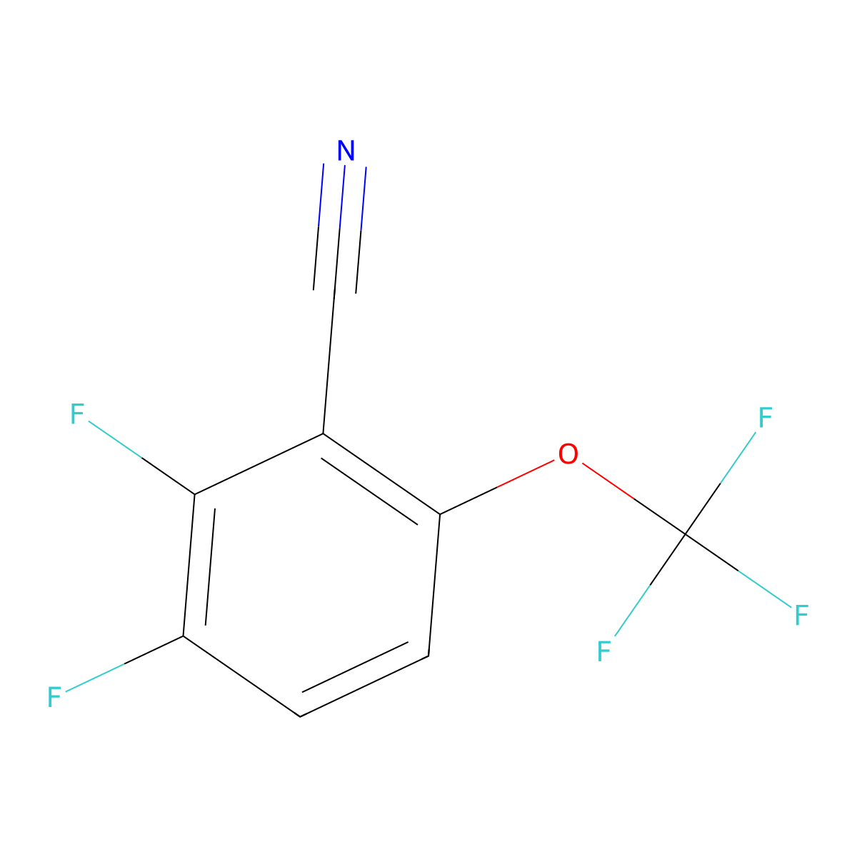 2,3-Difluoro-6-(trifluoromethoxy)benzonitrile molecular structure, CAS 1803828-42-3