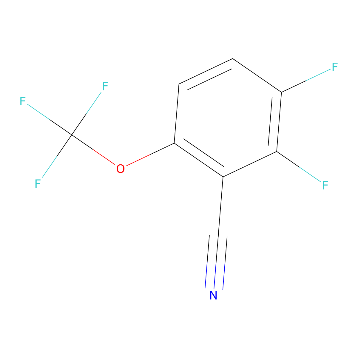 2,3-Difluoro-6-(trifluoromethoxy)benzonitrile molecular structure, CAS 1803828-42-3