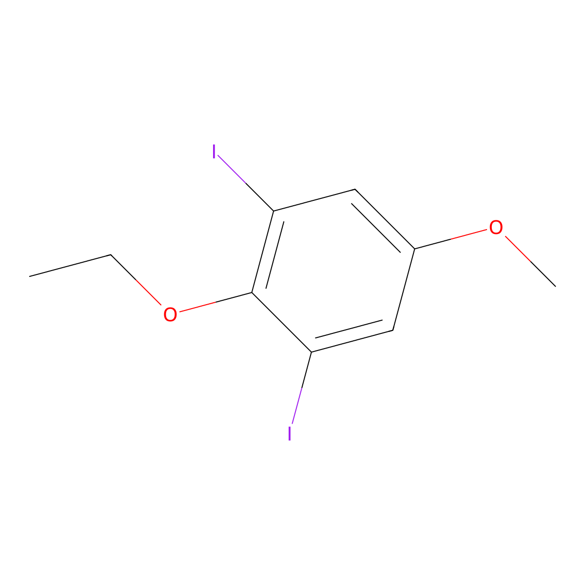 Benzene, 2-ethoxy-1,3-diiodo-5-methoxy- molecular structure, CAS 1803828-87-6