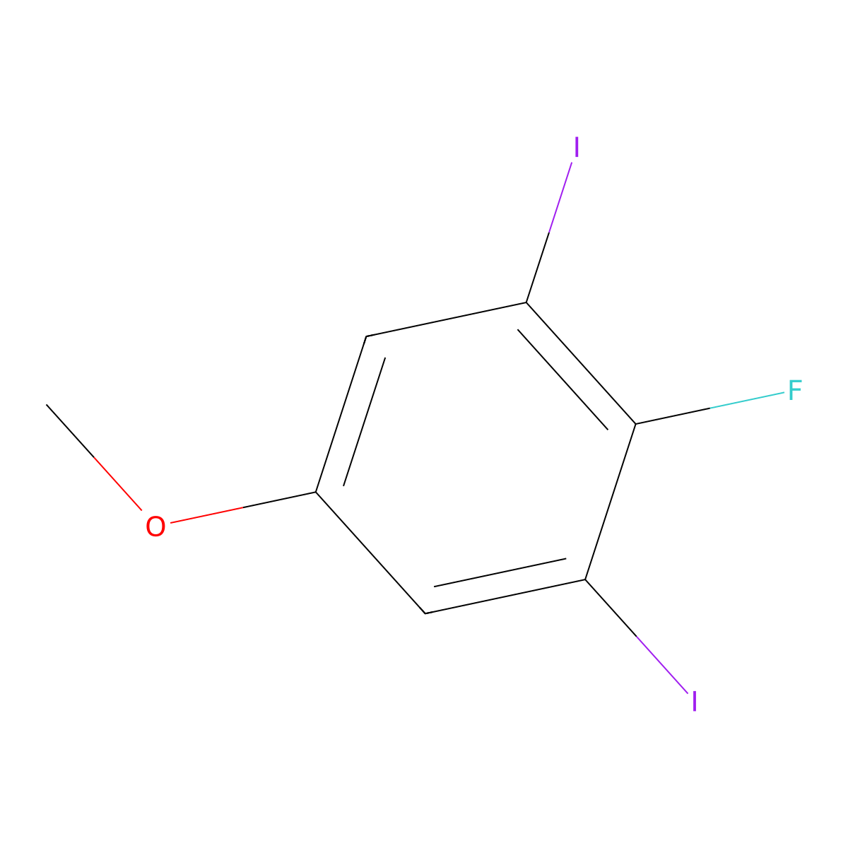 2-Fluoro-1,3-diiodo-5-methoxybenzene molecular structure, CAS 1803829-27-7