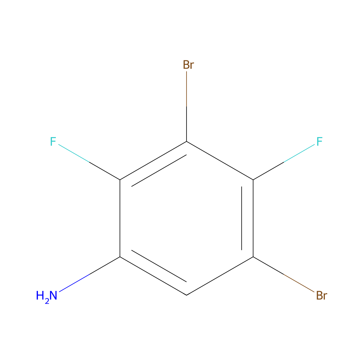3,5-Dibromo-2,4-difluorobenzenamine molecular structure, CAS 1803830-08-1