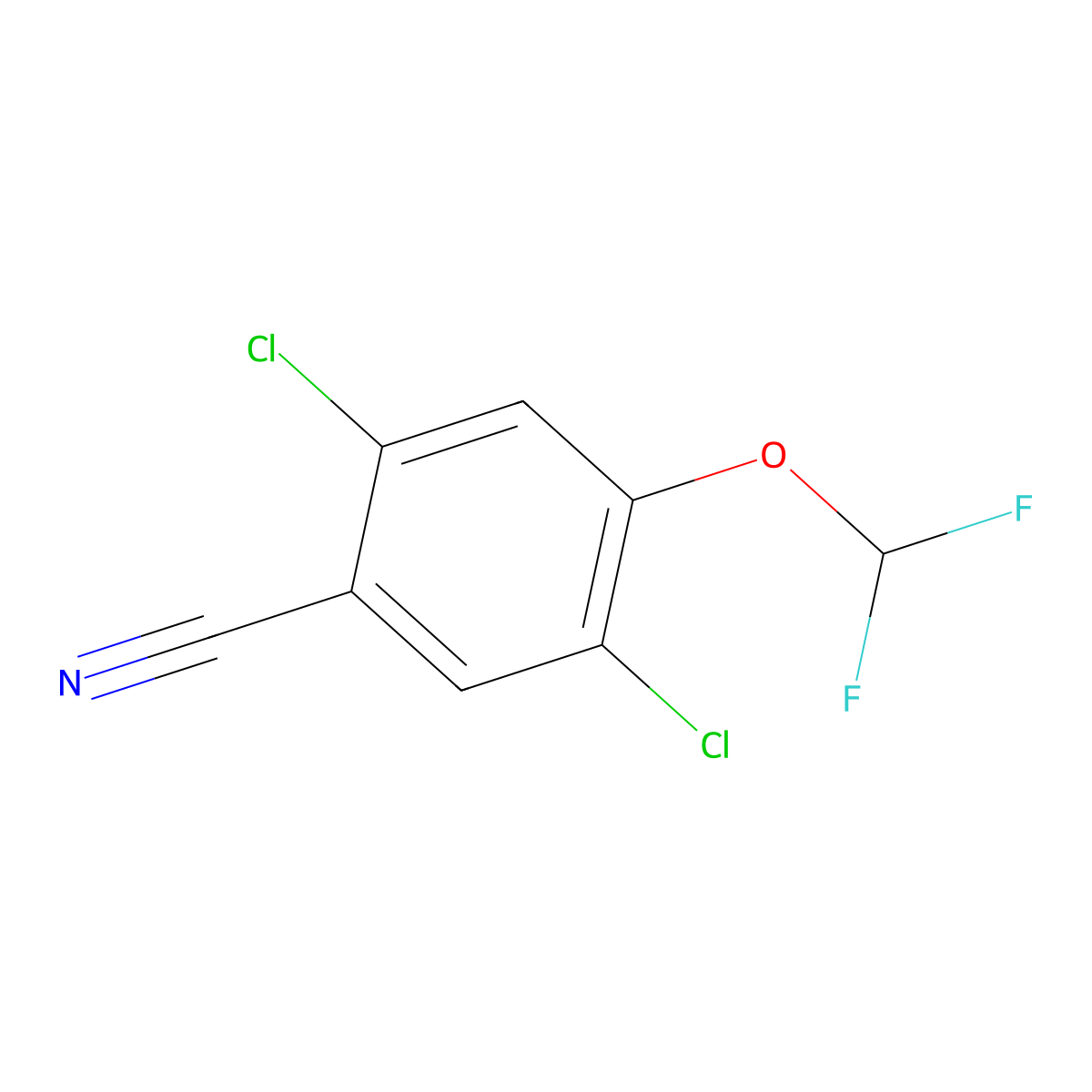 2,5-Dichloro-4-(difluoromethoxy)benzonitrile molecular structure, CAS 1803831-28-8
