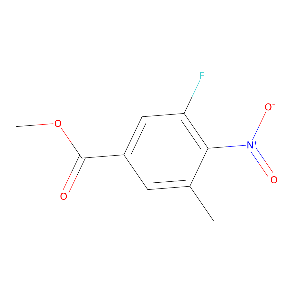Methyl 3-fluoro-5-methyl-4-nitrobenzoate molecular structure, CAS 1803832-30-5