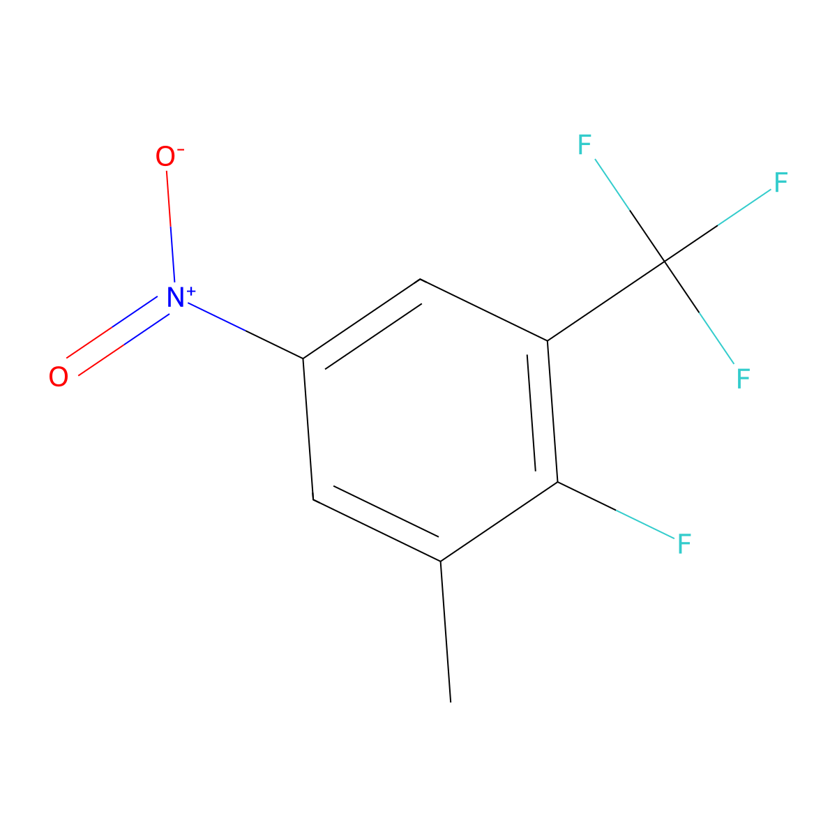 2-Fluoro-1-methyl-5-nitro-3-(trifluoromethyl)benzene molecular structure, CAS 1803832-55-4