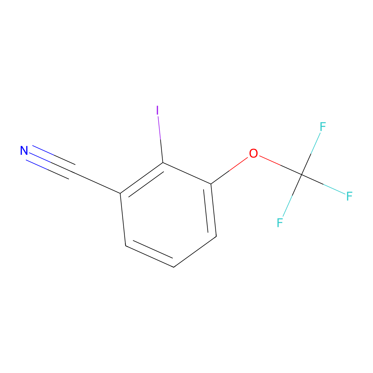 2-Iodo-3-(trifluoromethoxy)benzonitrile molecular structure, CAS 1803833-17-1