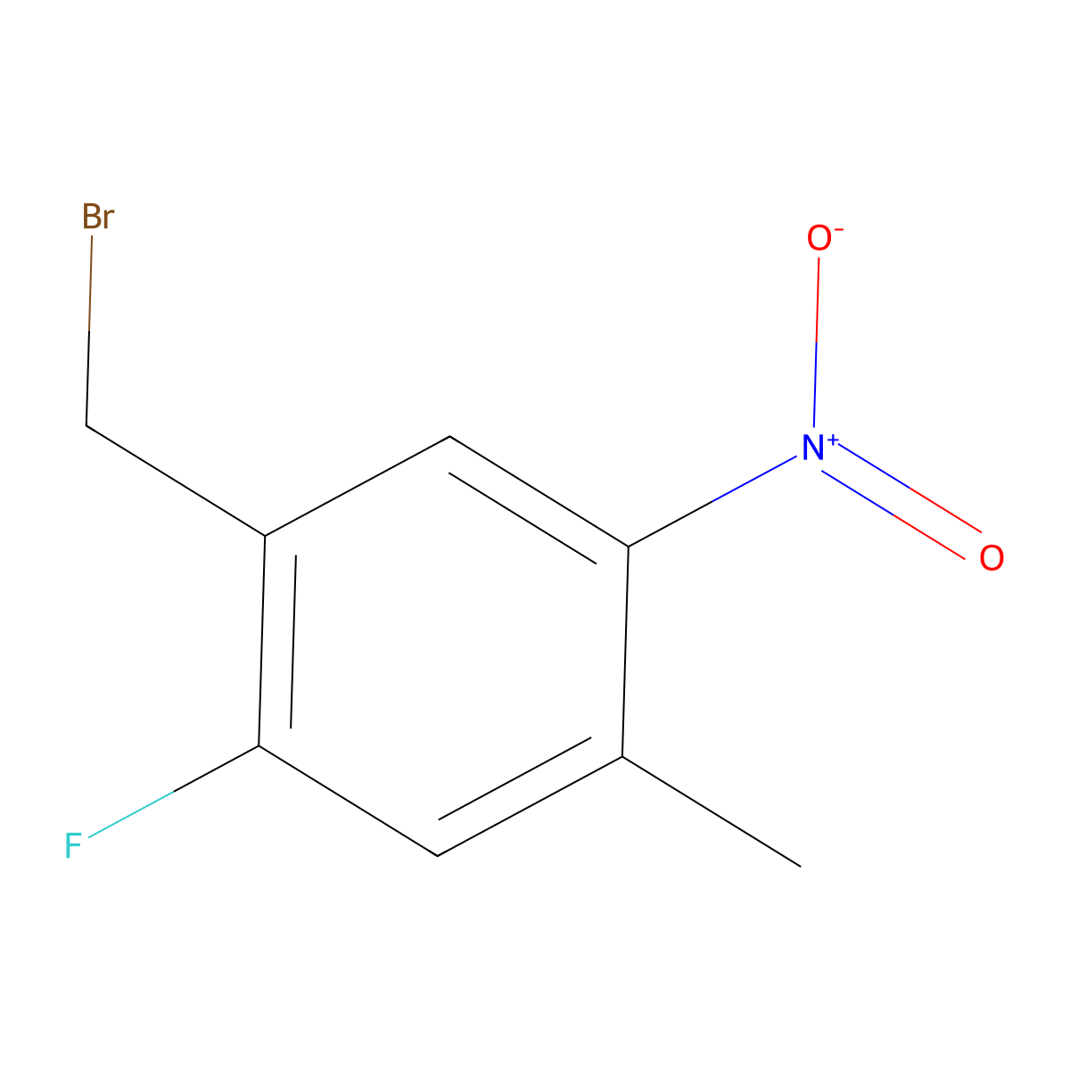 1-(Bromomethyl)-2-fluoro-4-methyl-5-nitrobenzene molecular structure, CAS 1803833-24-0