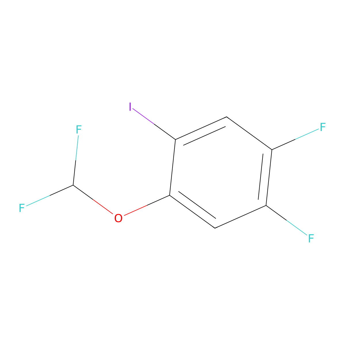 1-(Difluoromethoxy)-4,5-difluoro-2-iodobenzene molecular structure, CAS 1803833-62-6