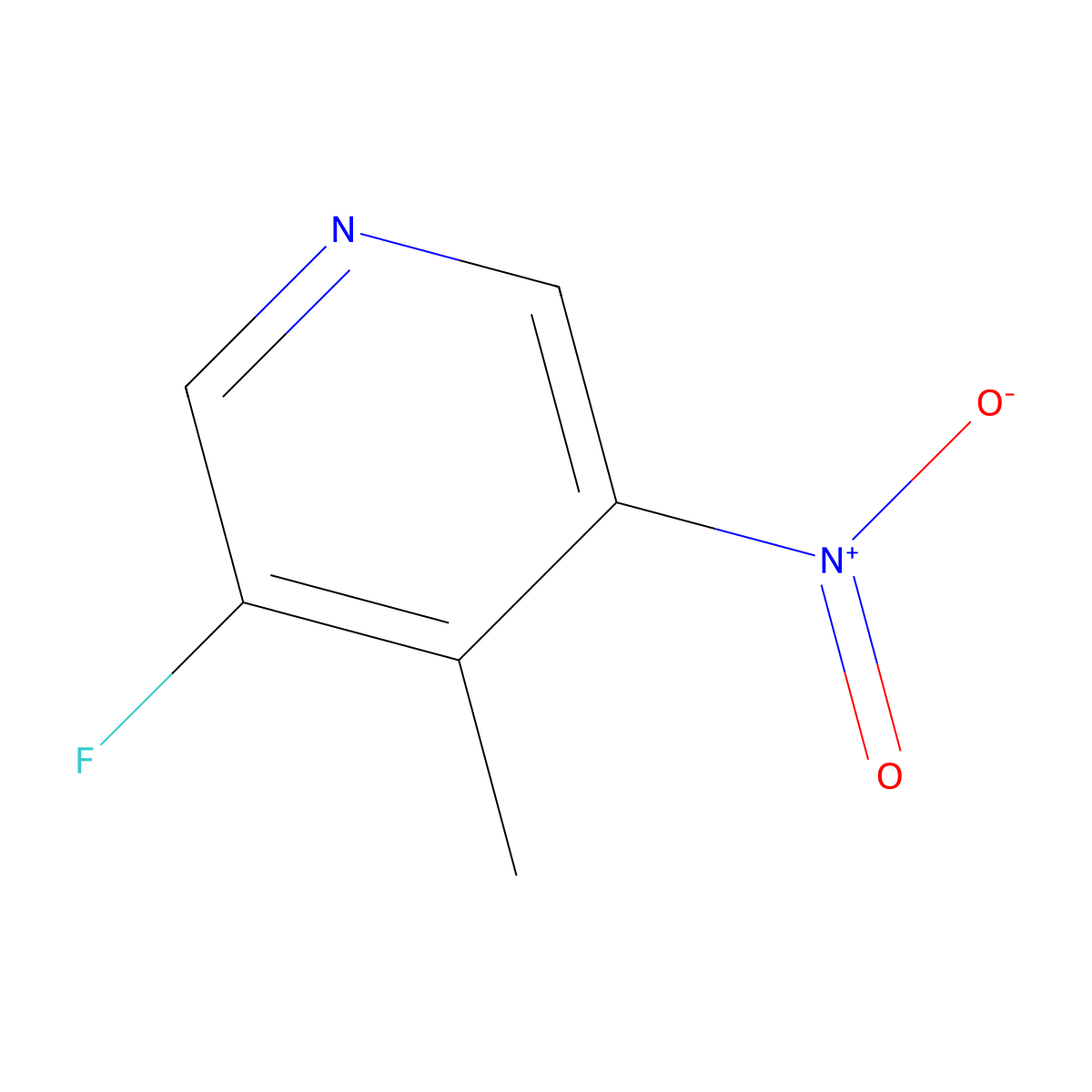 3-Fluoro-4-methyl-5-nitropyridine molecular structure, CAS 1803834-51-6