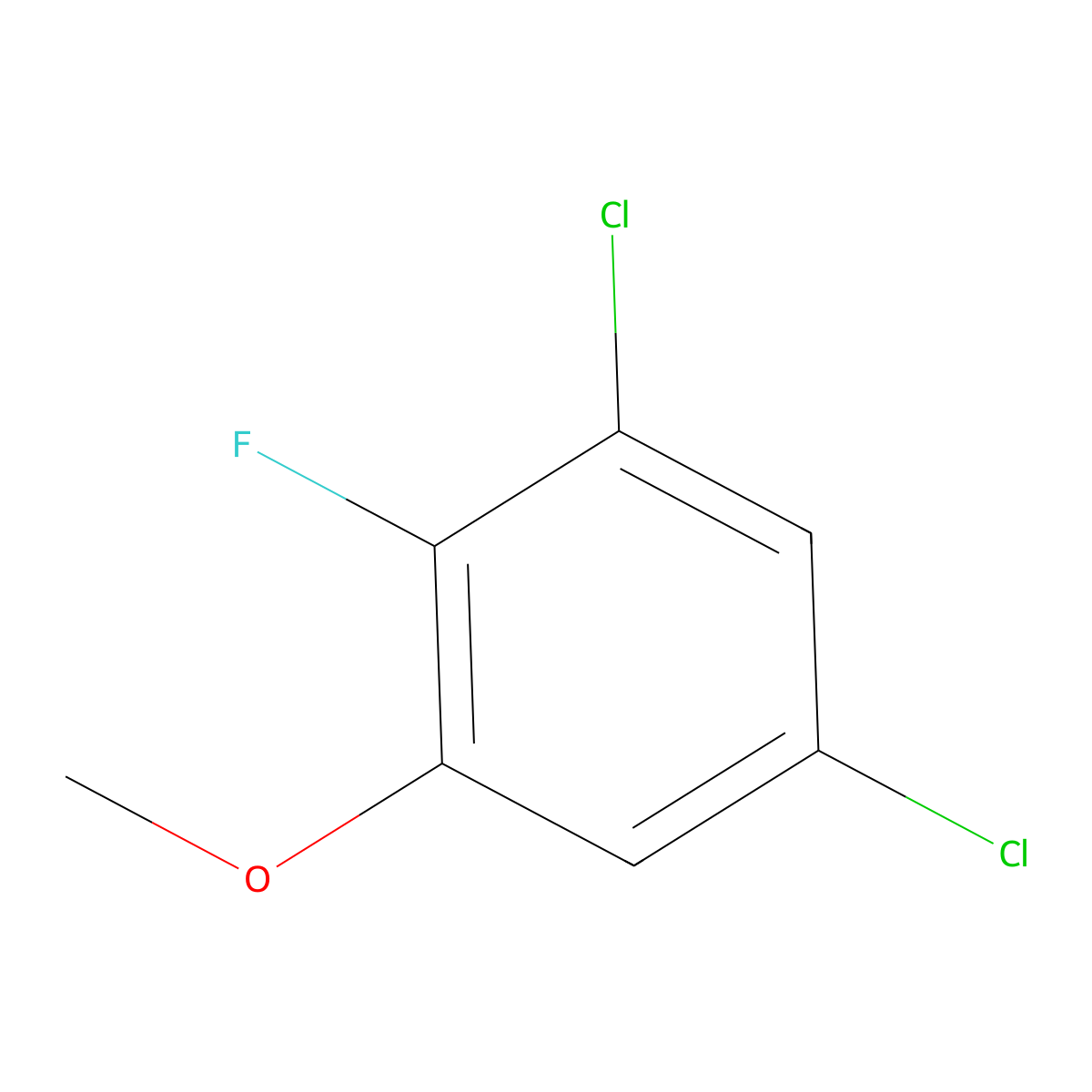1,5-Dichloro-2-fluoro-3-methoxybenzene molecular structure, CAS 1803834-92-5