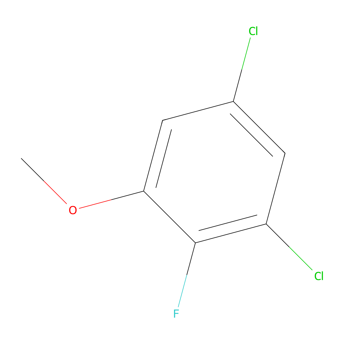 1,5-Dichloro-2-fluoro-3-methoxybenzene molecular structure, CAS 1803834-92-5