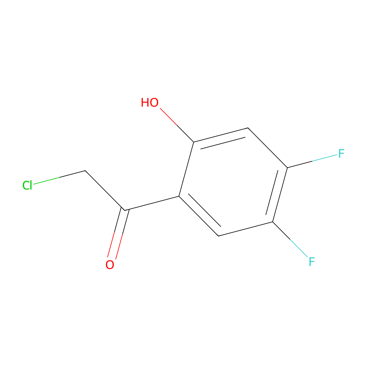 2-Chloro-1-(4,5-difluoro-2-hydroxyphenyl)ethan-1-one molecular structure, CAS 1803836-68-1