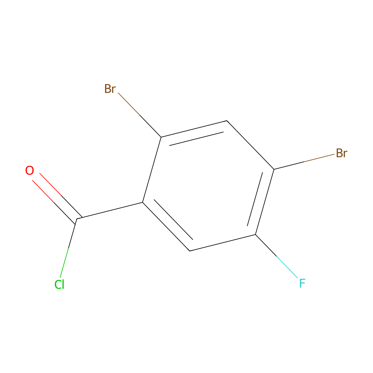 2,4-Dibromo-5-fluorobenzoyl chloride molecular structure, CAS 1803837-25-3
