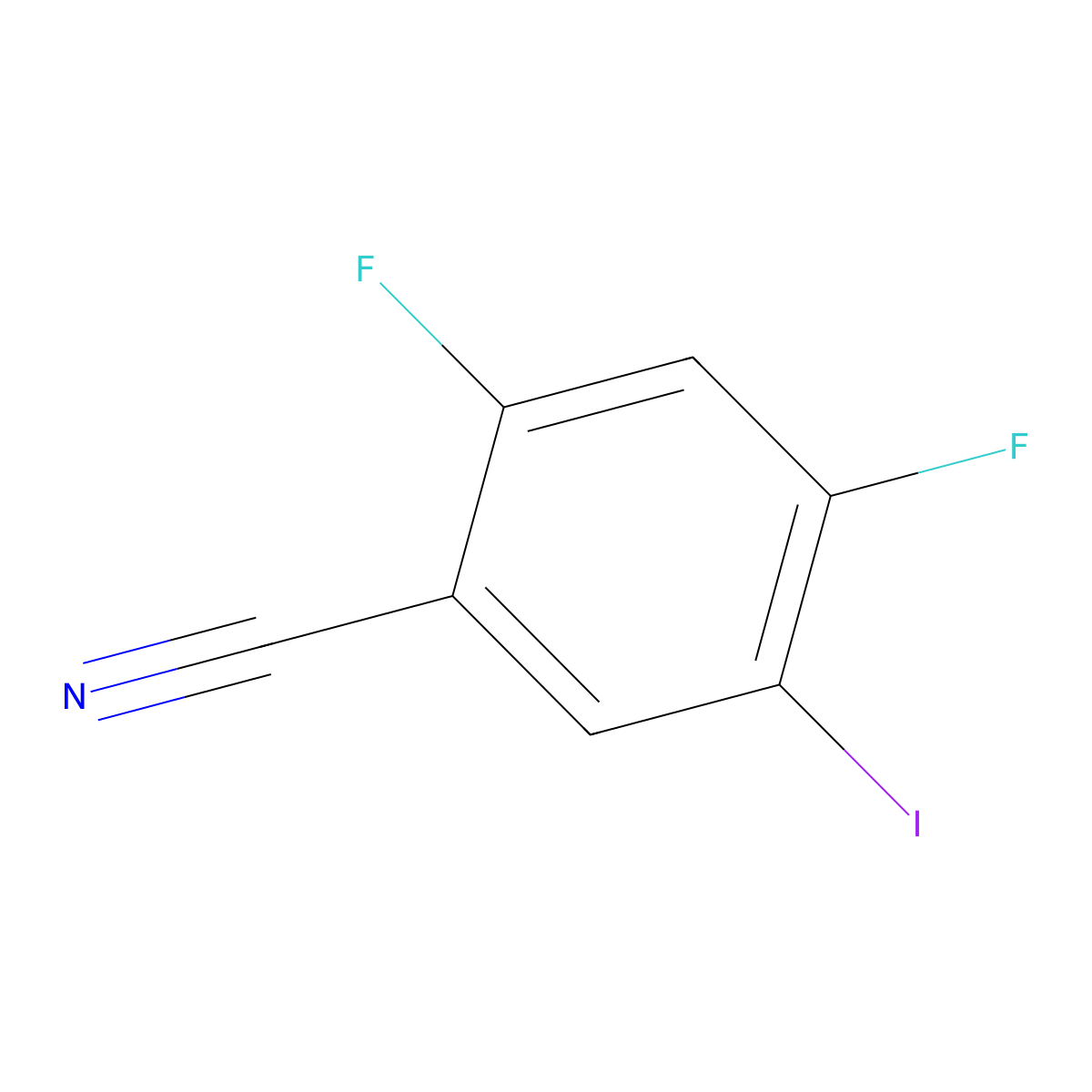 2,4-Difluoro-5-iodobenzonitrile molecular structure, CAS 1803837-32-2