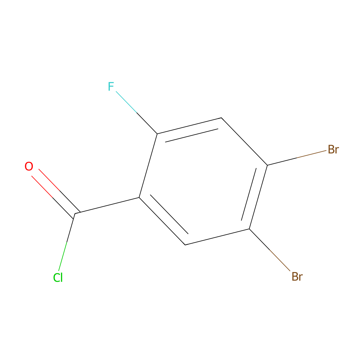 4,5-Dibromo-2-fluorobenzoyl chloride molecular structure, CAS 1803837-33-3