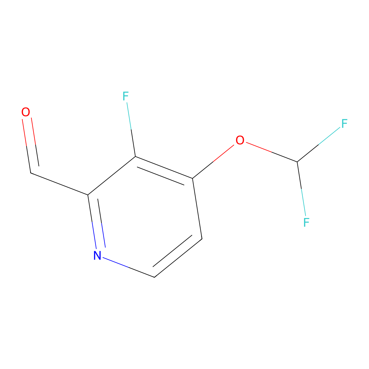4-Difluoromethoxy-3-fluoro-2-formylpyridine molecular structure, CAS 1803838-22-3