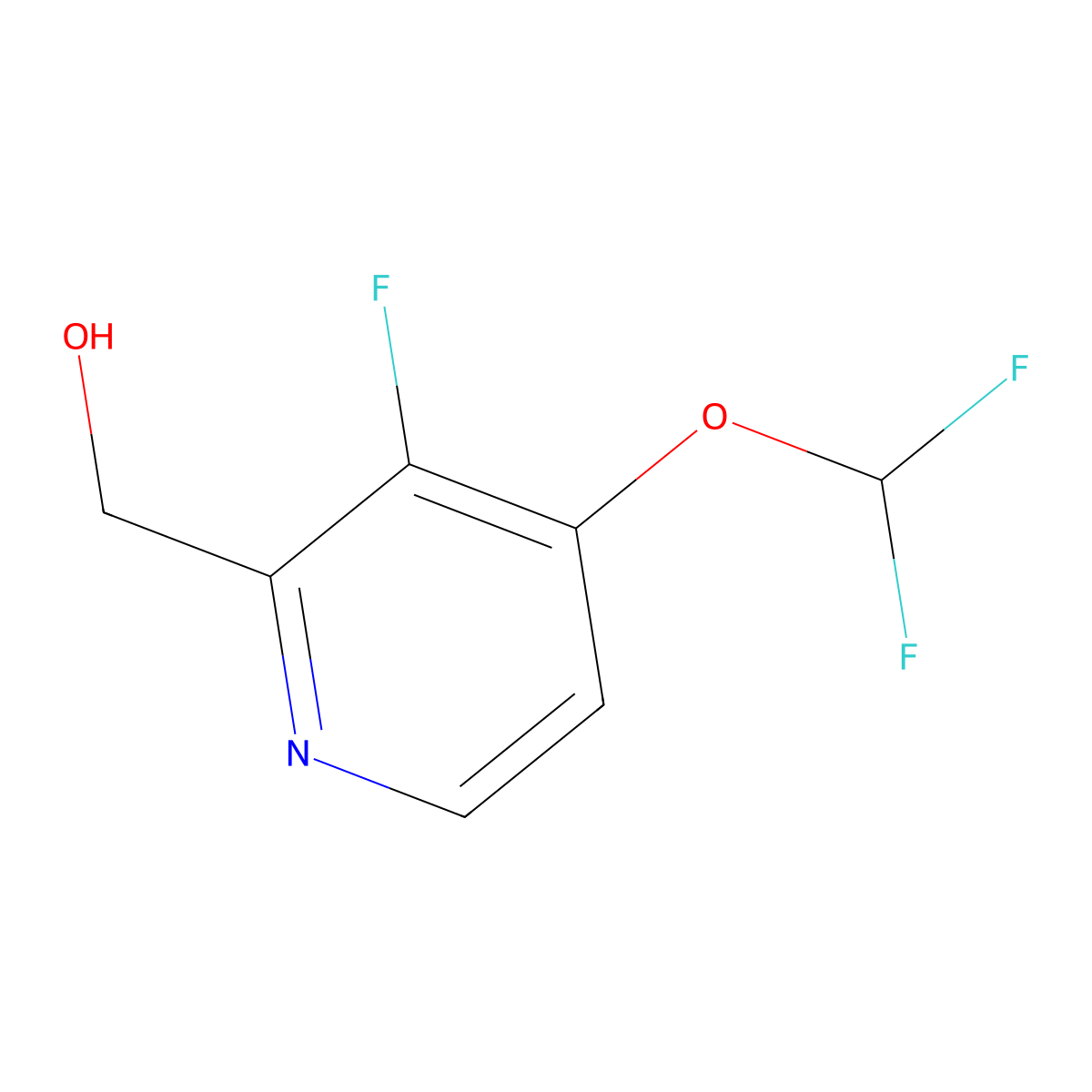 4-Difluoromethoxy-3-fluoropyridine-2-methanol molecular structure, CAS 1803838-37-0