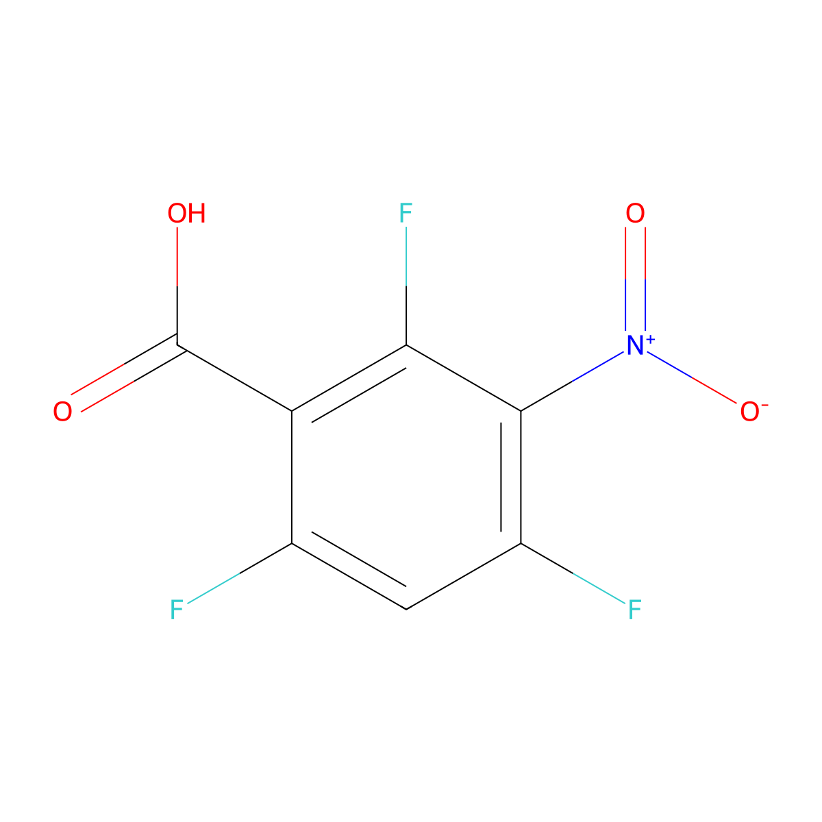3-Nitro-2,4,6-trifluorobenzoic acid molecular structure, CAS 1803842-19-4