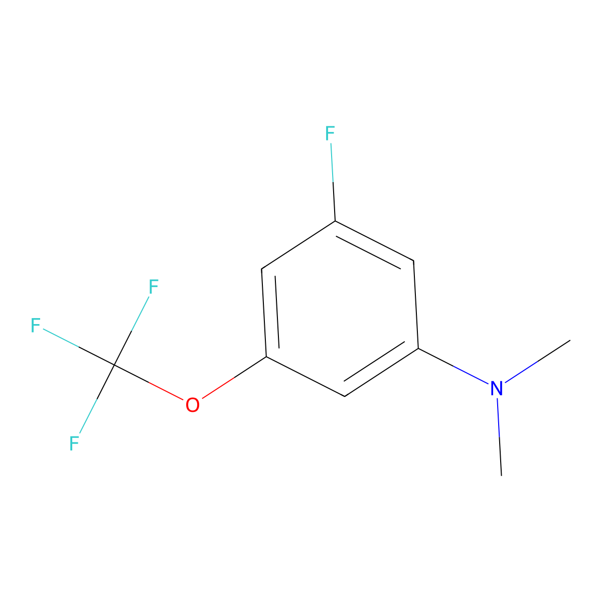 1-Dimethylamino-3-fluoro-5-(trifluoromethoxy)benzene molecular structure, CAS 1803842-66-1
