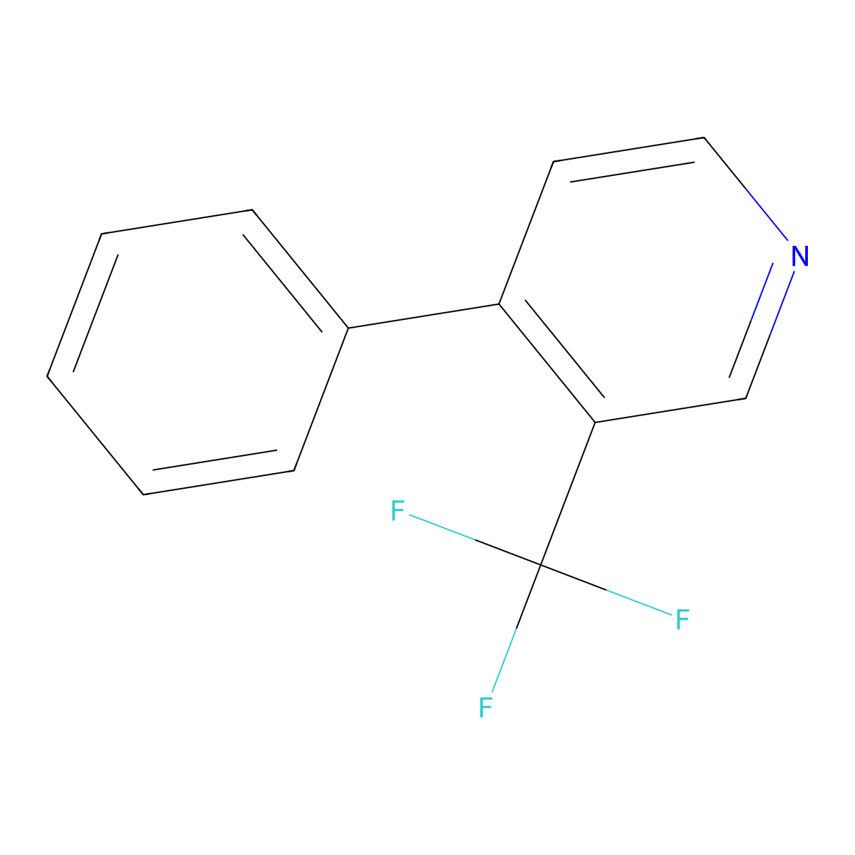 4-Phenyl-3-(trifluoromethyl)pyridine molecular structure, CAS 1803844-39-4