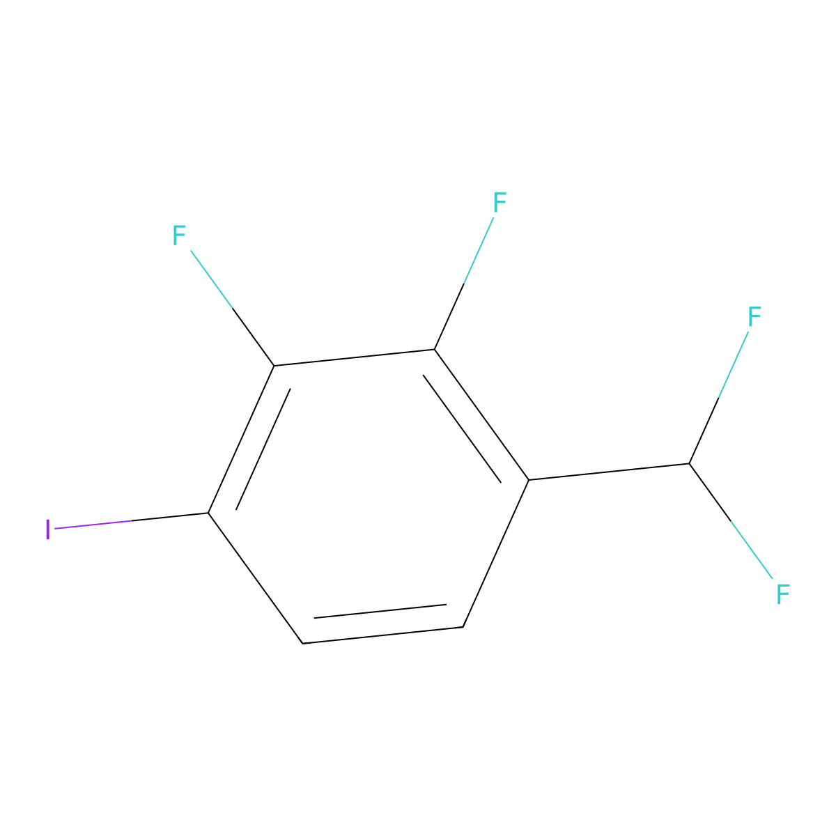 1-(Difluoromethyl)-2,3-difluoro-4-iodobenzene molecular structure, CAS 1803847-27-9