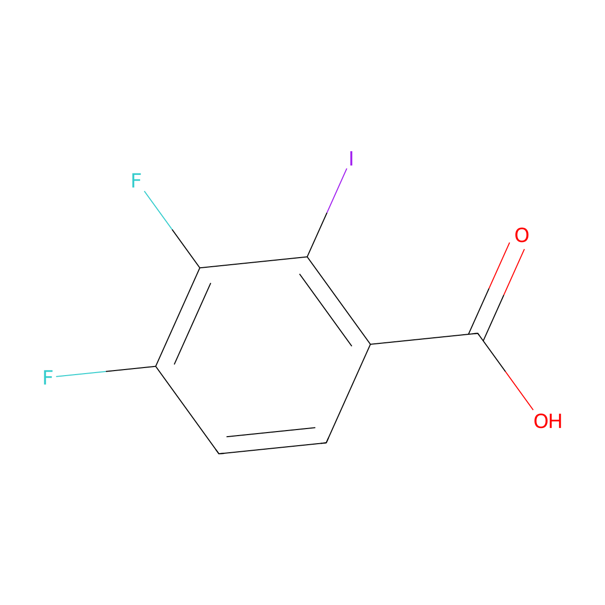 3,4-Difluoro-2-iodobenzoic acid molecular structure, CAS 1803847-42-8