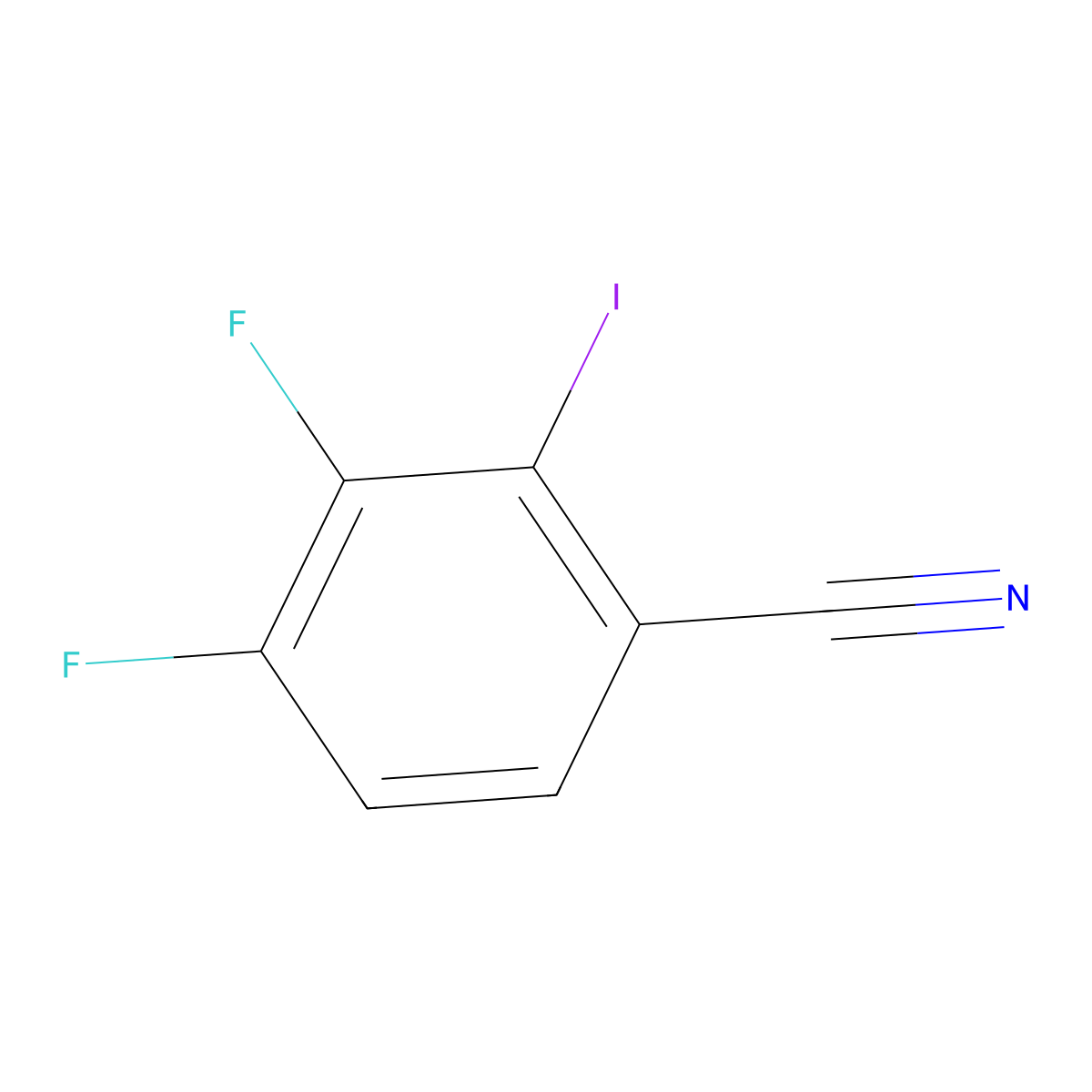 3,4-Difluoro-2-iodobenzonitrile molecular structure, CAS 1803847-48-4