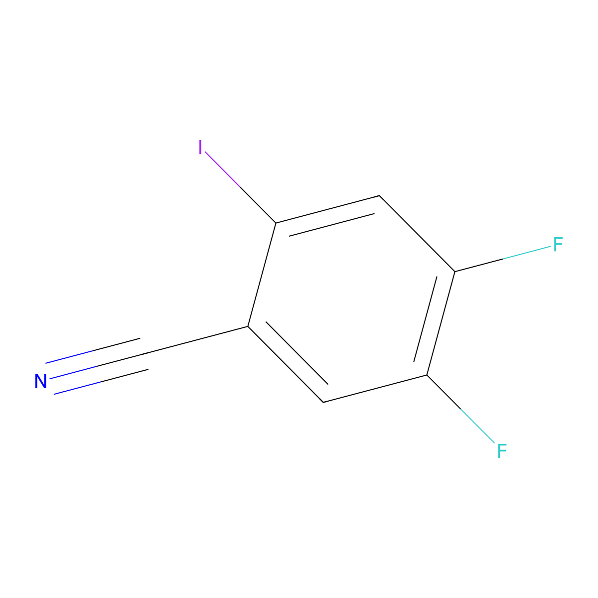 4,5-Difluoro-2-iodobenzonitrile molecular structure, CAS 1803847-52-0